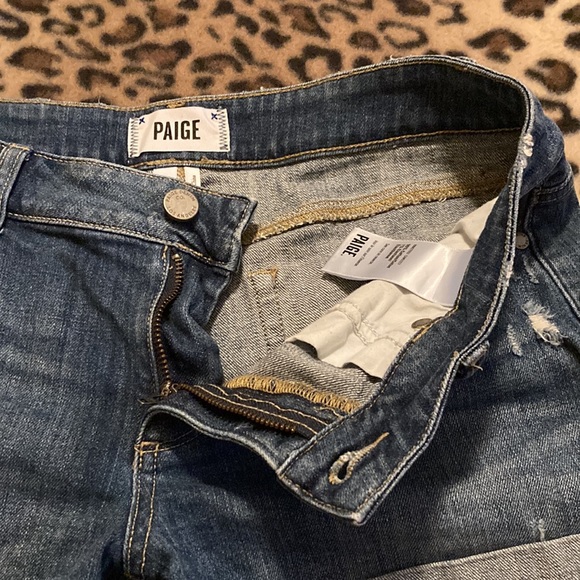 GUC PAIGE Shorts Women’s Size 27 Paige Roll up Distressed Denim Shorts - Picture 4 of 15